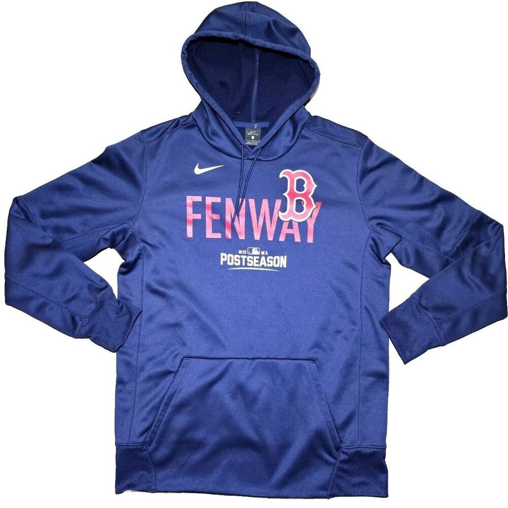 Nike Mens Dri-Fit Hoodie LARGE Navy Blue Boston Red Sox Fenway Baseball MLB NEW